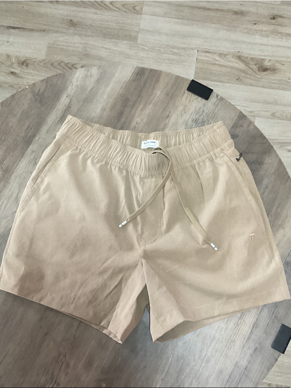 Tommy John Tan Drawstring Corduroy Hybrid Shorts